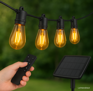 Solar tuinverlichting lichtsnoer van 15 meter met 15 LED lampen voor buitengebruik