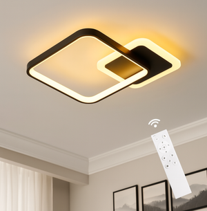 Zwarte LED plafonniere – dimbare plafondlamp met afstandsbediening