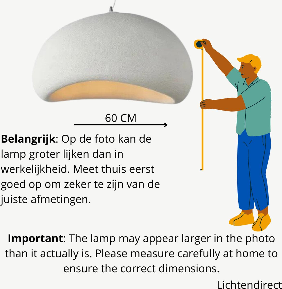 Stijlvolle Wabi-Sabi plafondlamp, ideaal voor een rustieke of moderne sfeer.