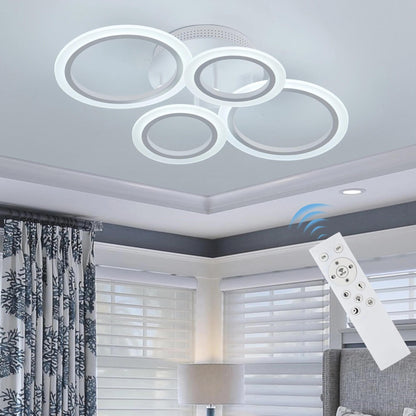 Ceiling lamp- Ceiling lamp- Rings- Living room lamp- Kitchen lamp- Remote control- Dimmable- 3 Light colors- White