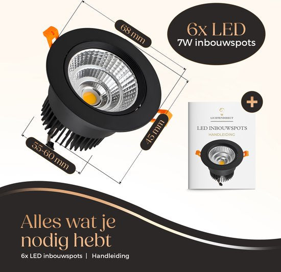 Kantelbare LED inbouwspot set voor moderne binnenverlichting