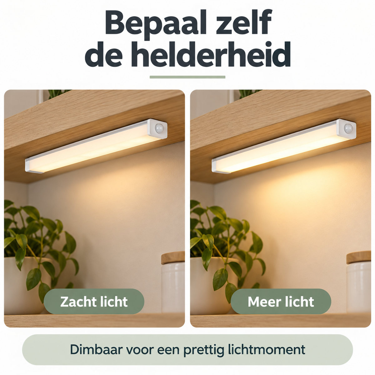 Magnetische bevestiging van de LED kastlamp zonder boren.