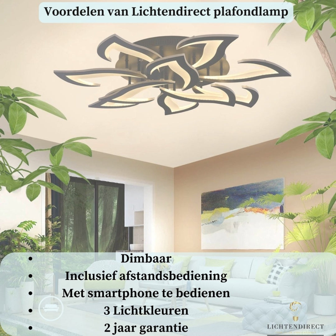 NETTLIFE Plafondlamp met LED voor de woonkamer, zwarte keukenlamp, 33 W, dimbaar met afstandsbediening, moderne ontwerp - lamp, ronde lamp voor kamer en gang NETTLIFE Plafondlamp met LED voor de woonkamer, zwarte keukenlamp, 33 W, dimbaar met afstandsbediening, moderne ontwerp - lamp, ronde lamp voor kamer en gang