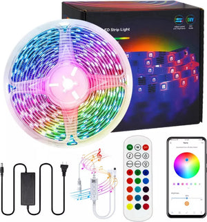 RGB LED strip van 5 meter met afstandsbediening en Bluetooth-compatibiliteit
