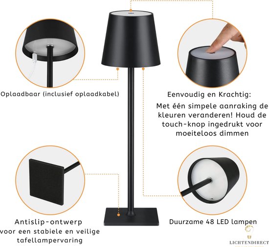 LEDTafellamp-Oplaadbaar-Dimbaar-Touch-Lamp-Zwart-LED-Oplaadbaar-Antislip