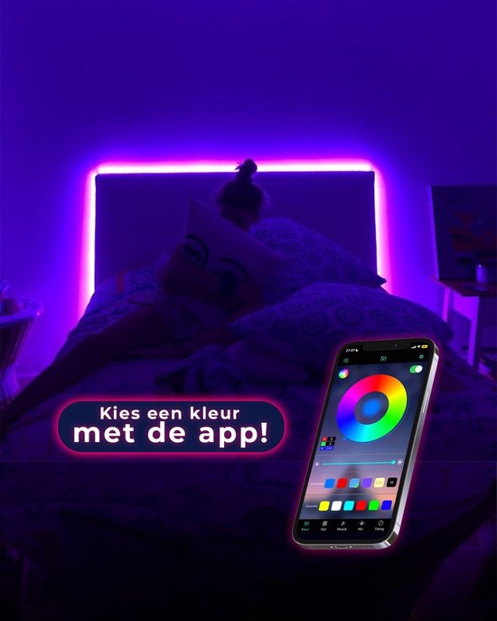 LED strip van 20 meter met app-bediening via iOS/Android, ideaal voor een feestelijke sfeer