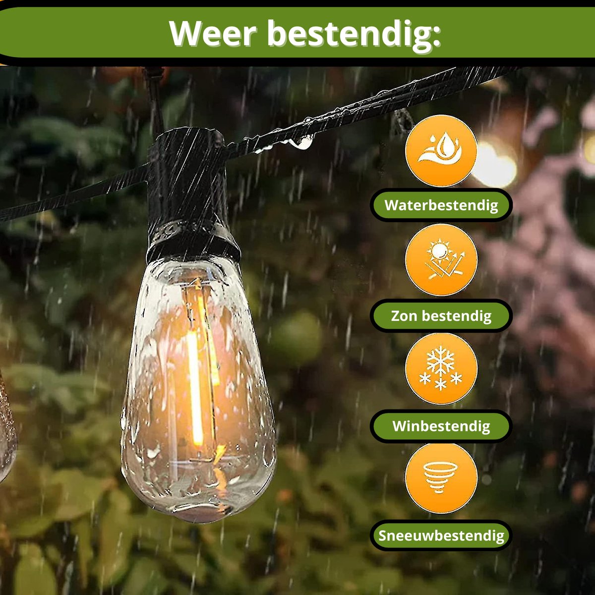 Flexibel prikkabel lichtsnoer met 25 LED's voor een magische sfeer binnen of buiten