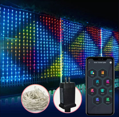 SMART-Lichtslinger-400 RGB LEDS- 2x2M- APP-Sfeerverlichting-Decoratie-Kerstverlichting-Tuinverlichting