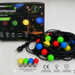 LED prikkabel buitenverlichting 15 meter met rode gele groene en blauwe lampen