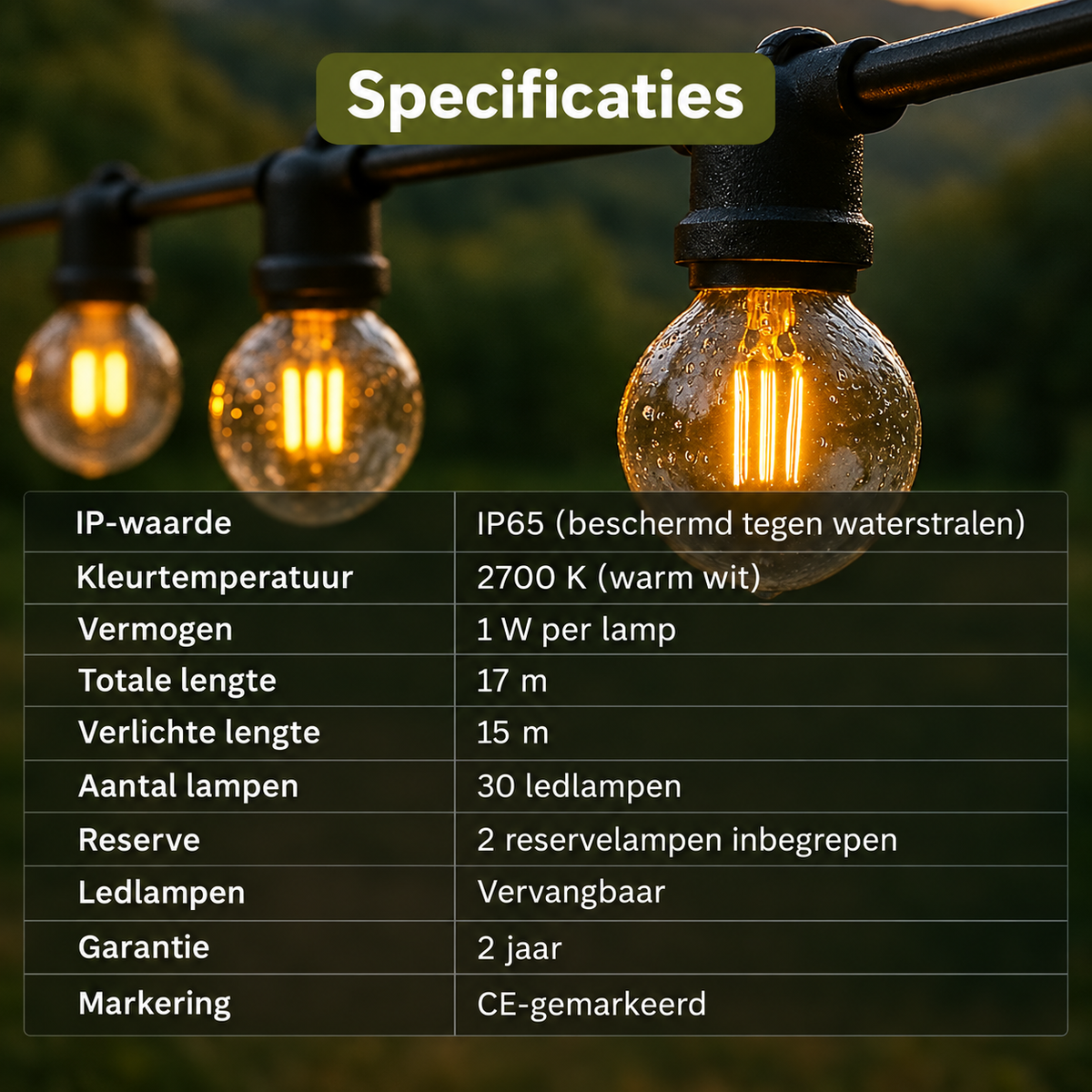 Waterdicht-lichtsnoeren