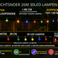 Lichtendirect lichtsnoer IP65 met 30 gekleurde E27 LED lampen