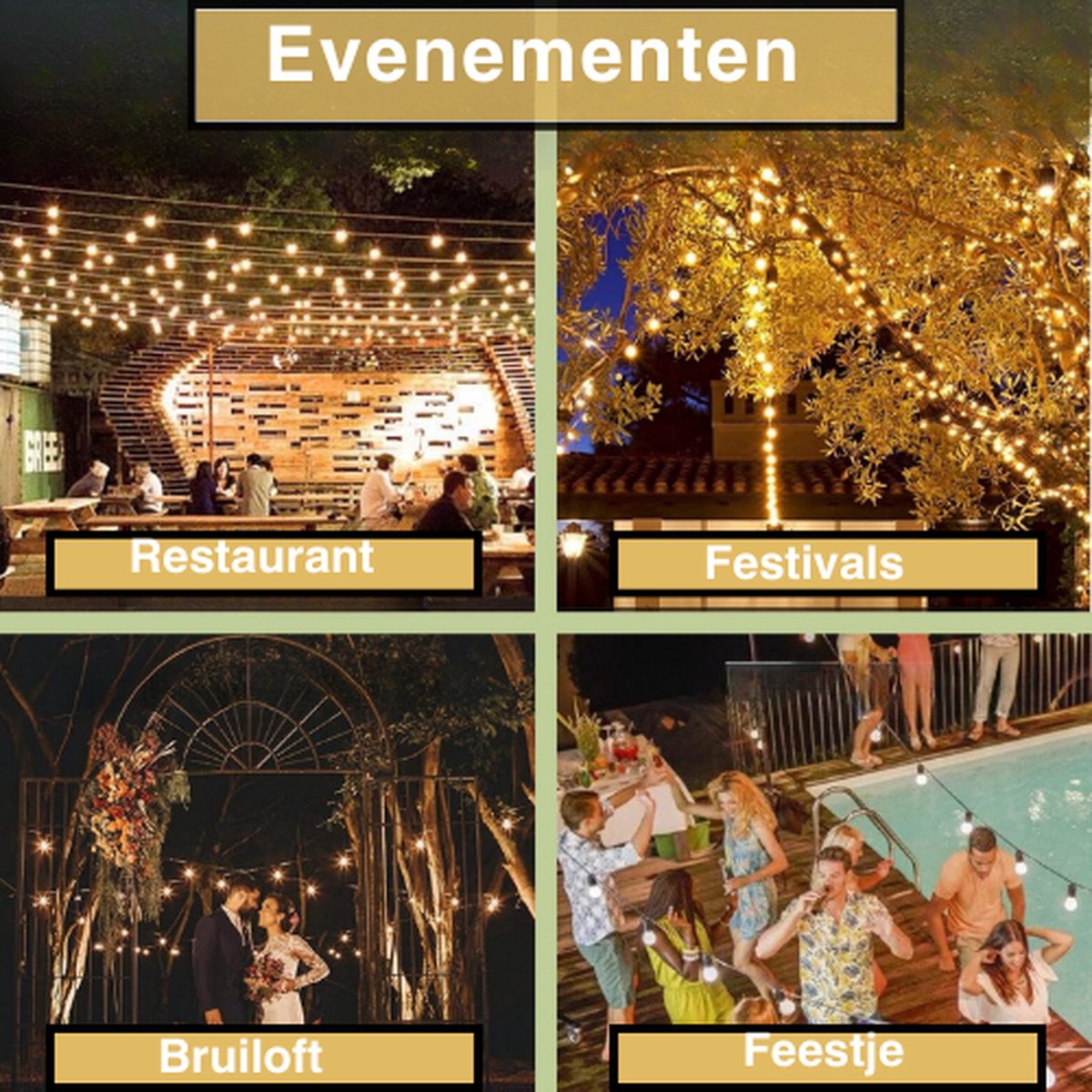 Energiezuinig lichtsnoer met meer dan 30.000 branduren en milieuvriendelijke LED-technologie