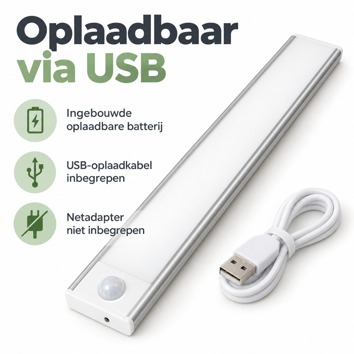 LED kastverlichting opladen via USB.