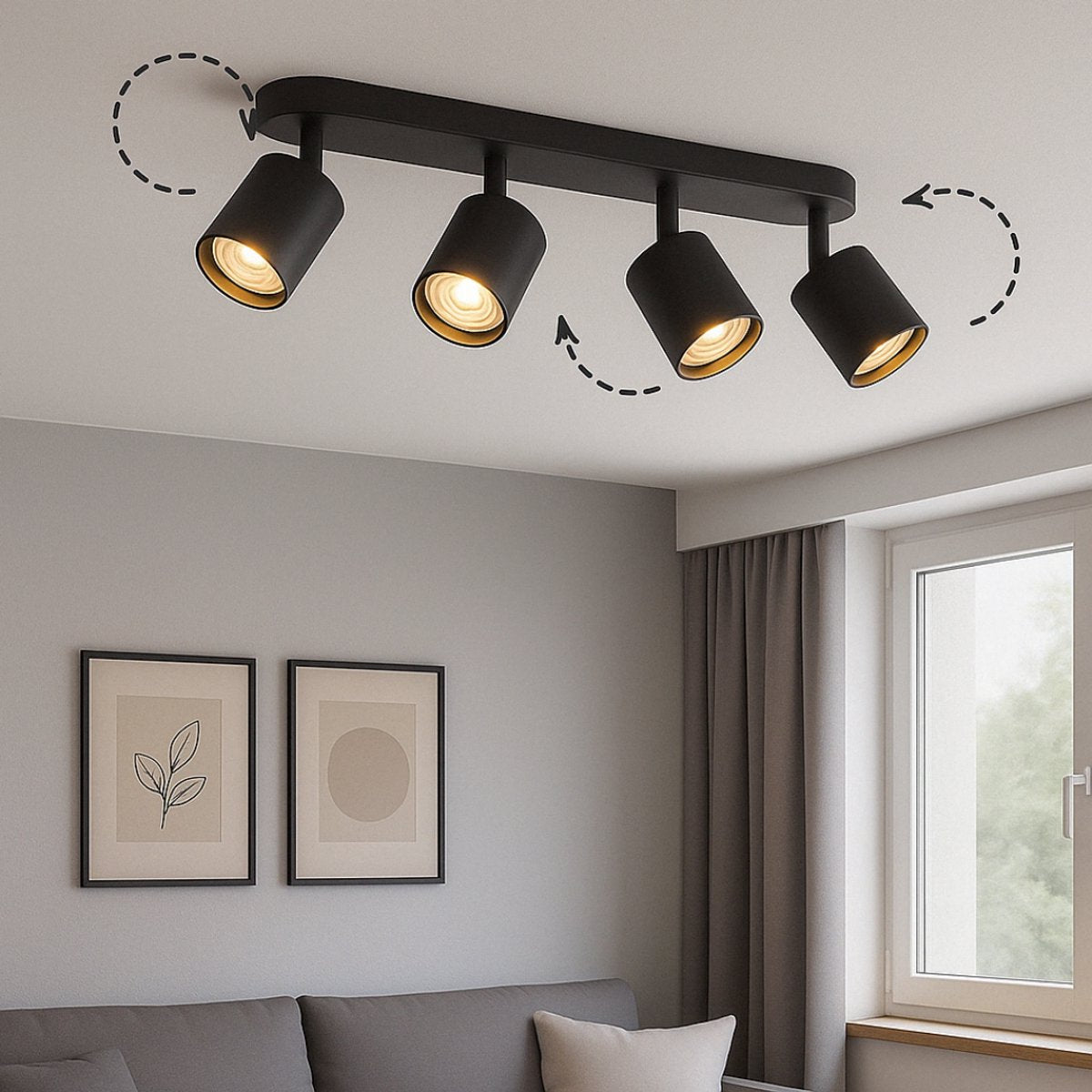 NETTLIFE Plafondlamp Met 5 Witte Spots: Plafondlamp Met Draaibare GU10 Metalen Spots Voor Binnen Geschikt Voor Keuken Kantoor Woonkamer Slaapkamer Zonder Gloeilampen NETTLIFE Plafondlamp Met 5 Witte Spots: Plafondlamp Met Draaibare GU10 Metalen Spots Voor Binnen Geschikt Voor Keuken Kantoor Woonkamer Slaapkamer Zonder Gloeilampen