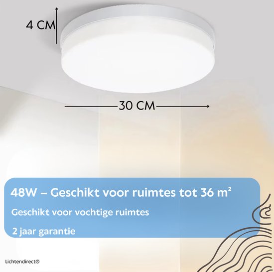 Moderne plafondlamp 30 cm voor woonkamer of keuken