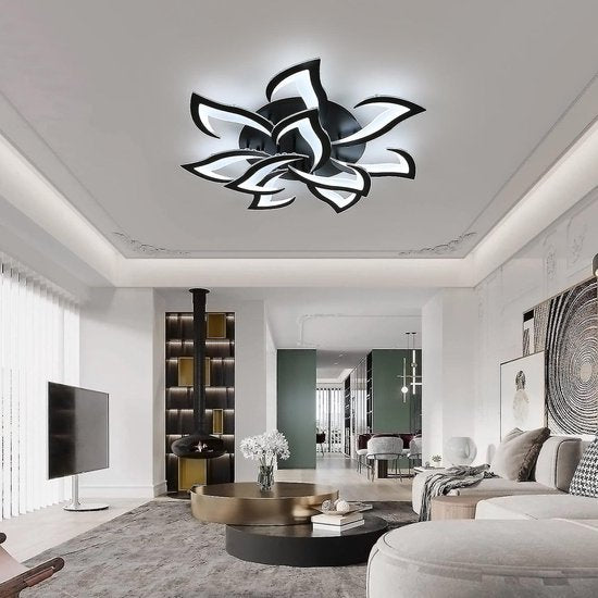 Ring Woonkamer Lamp LED Plafondlamp Modern Dimbaar met Afstandsbediening Ronde Zwarte Plafondlamp Voor Woonkamer Slaapkamer Kantoor Eettafel Villa Hotel Lamp (5 koppen 54W Ring Woonkamer Lamp LED Plafondlamp Modern Dimbaar met Afstandsbediening Ronde Zwarte Plafondlamp Voor Woonkamer Slaapkamer Kantoor Eettafel Villa Hotel Lamp (5 koppen 54W