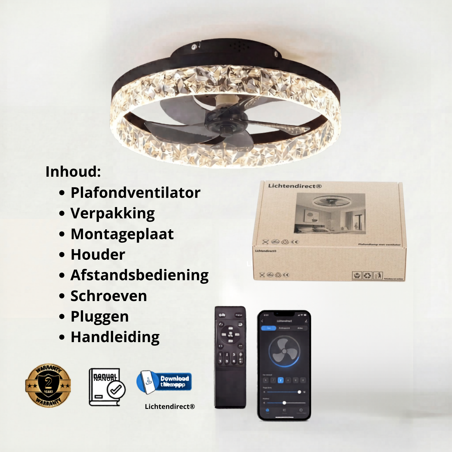 Plafondlamp-met ventilator-verkoeling 
