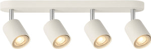 Plafondlamp met 4 verstelbare LED-spots in wit design – perfect voor woonkamer of hal