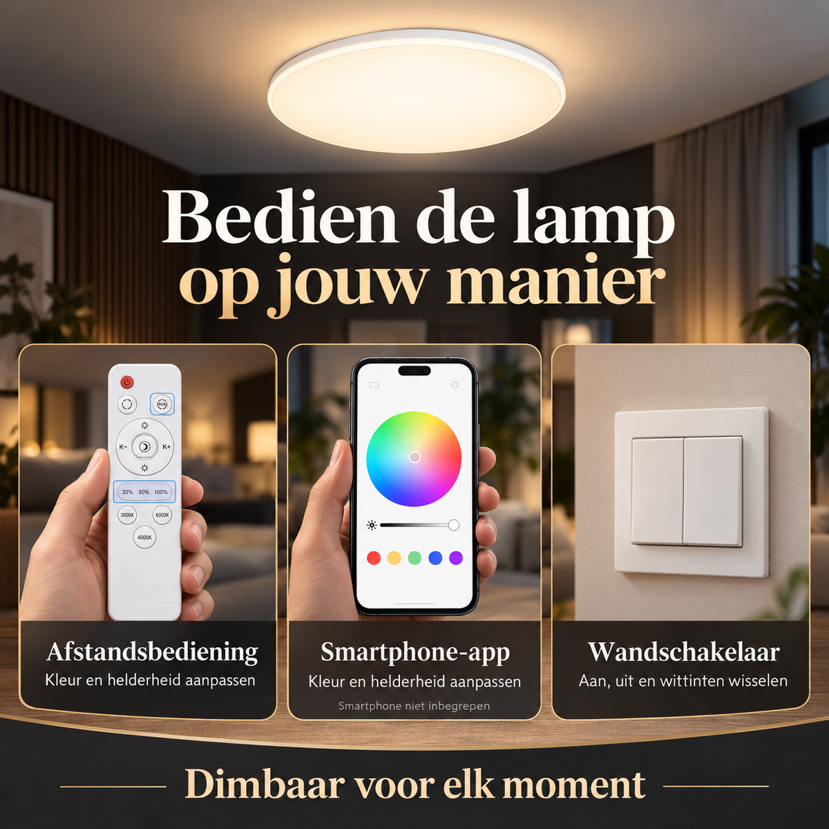 Plafondlampen-rgb-kleuren-warm wit-kinderkamer lamp