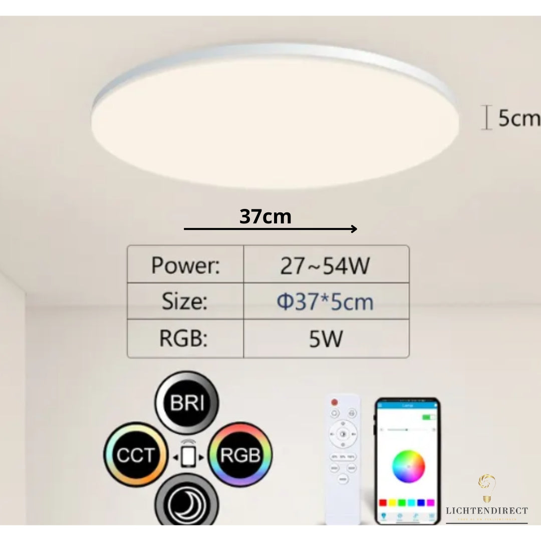 Plafonnier LED RGB 30 cm 3200LM, dimmable 3000-6500K,montage en saillie avec télécommande Plafonnier LED RGB 30 cm 3200LM, dimmable 3000-6500K,montage en saillie avec télécommande