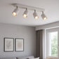 Strakke plafondlamp met 4 GU10 LED-lampen, ideaal voor sfeervolle binnenverlichting