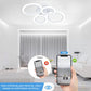 Ceiling lamp- Ceiling lamp- Rings- Living room lamp- Kitchen lamp- Remote control- Dimmable- 3 Light colors- White