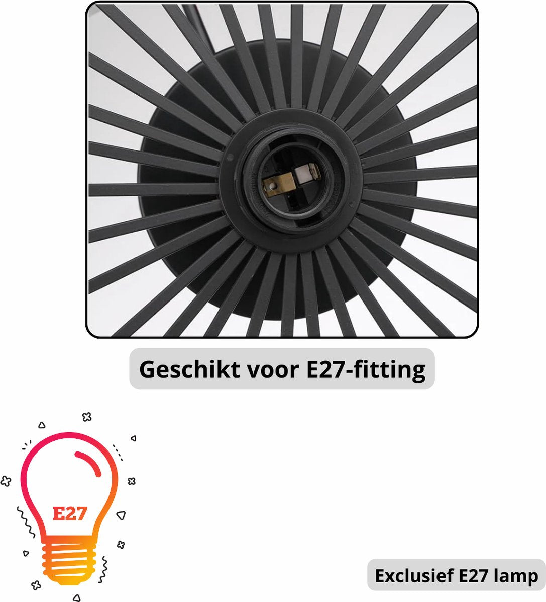 30 cm lange plafondlamp zwart, eenvoudig te transformeren tot een hanglamp.