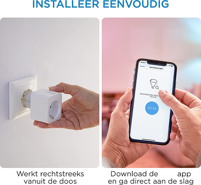 Eenvoudige installatie en bediening van smart wifi stopcontacten via app.