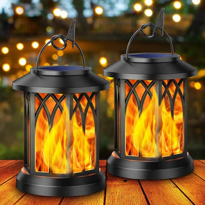 Solar garden lighting - 2 SET - Garden lantern - solar garden lighting - Outdoor lighting - Garden decoration - Flame effect