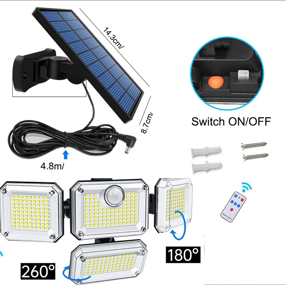 Duurzaam en energiezuinig door Solar technologie met krachtige 333 LED verlichting