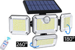 Krachtige Solar wandlamp 333 LED met afstandsbediening voor helder verlichting in tuin en oprit