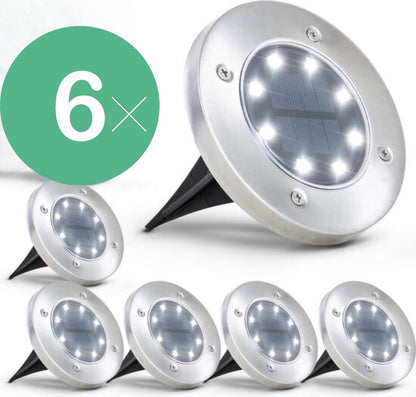 Draadloze LED Solar grondspots, set van 4, weerbestendig en duurzaam voor tuinverlichting