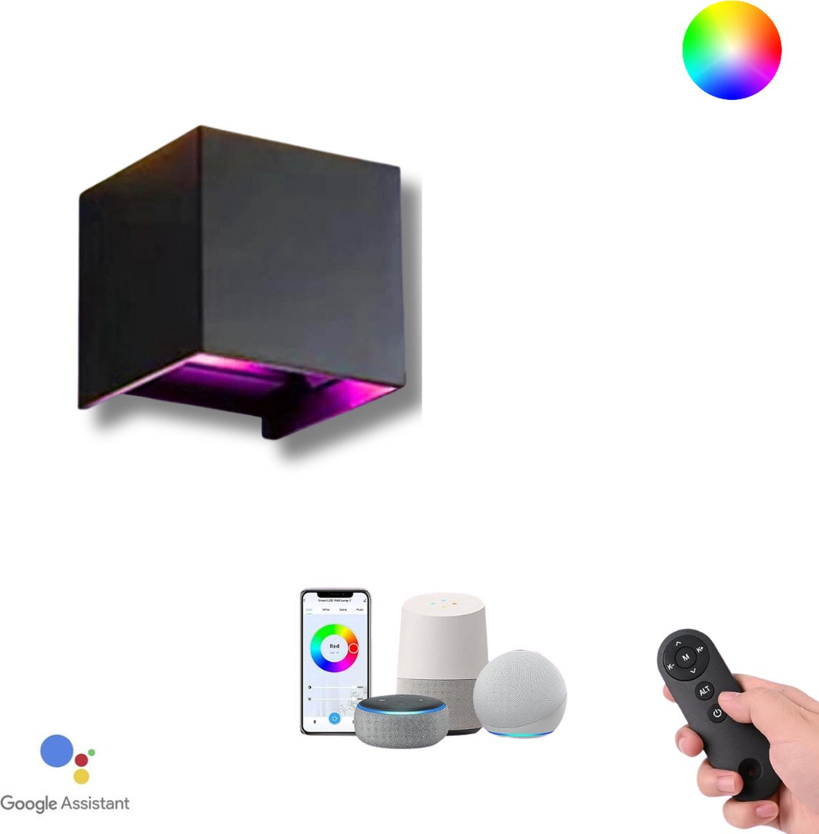 Slimme Wandlamp met Wifi en RGB Kleuren - Waterbestendig voor Binnen en Buiten - Afstandsbediening & App