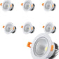 Dimmable LED Recessed Spotlights Set of 6 - Black, Tiltable, 4000K Warm White - Energy-efficient Indoor Lighting