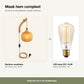 Bamboe wandlamp met de bijpassende warmwitte E27-ledlamp van Lichtendirect