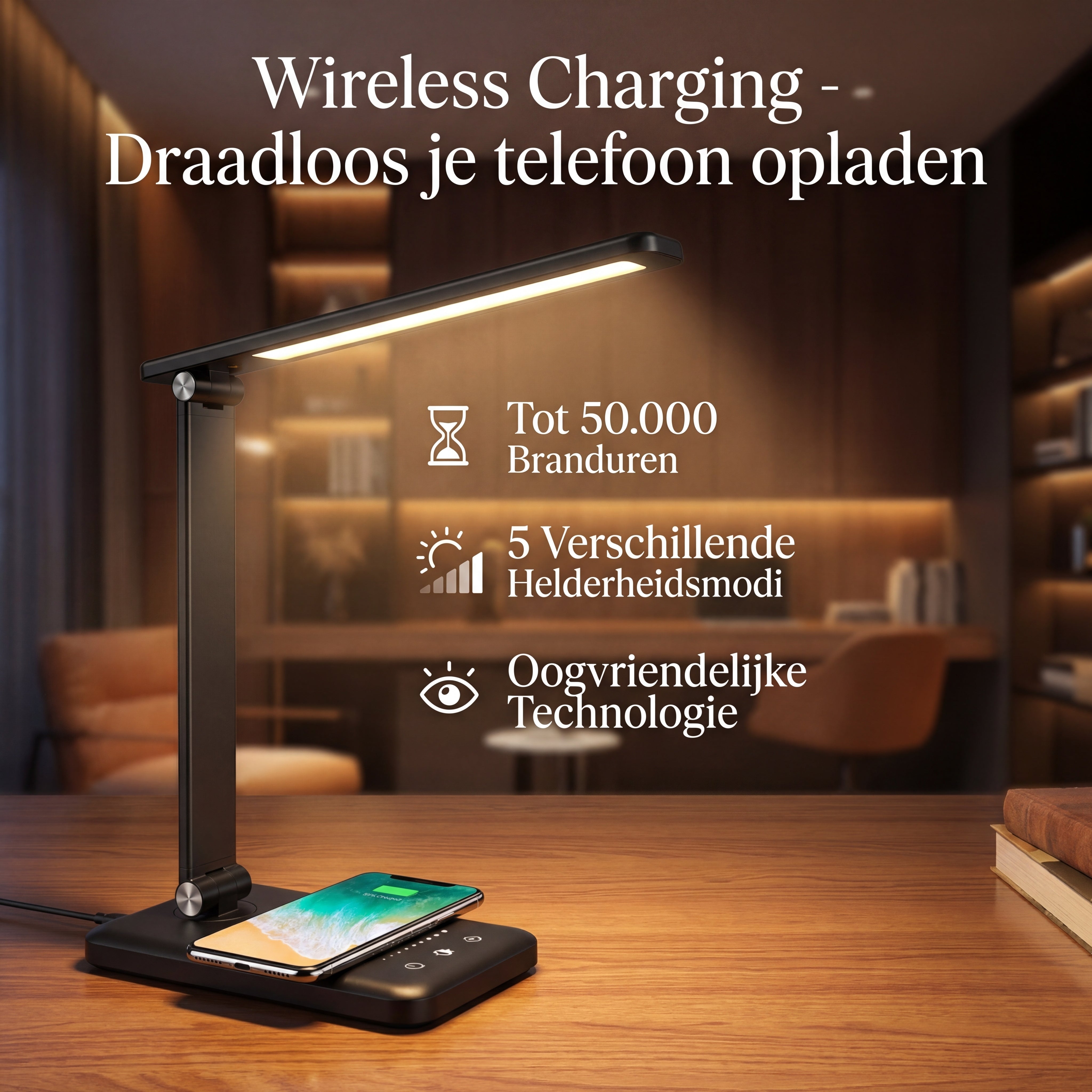 Bureaulamp Unilux Strata led wit op voet | De Bureaulamp Unilux Strata led wit op voet | De