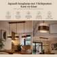 moderne japandi hanglamp met natuursteen look en houten details