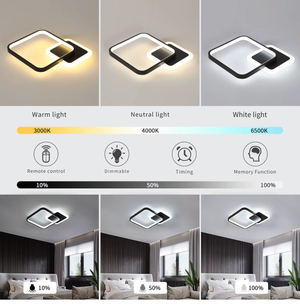 Plafonniere met 3 lichtkleuren 3000K/4000K/6000K – sfeerimpressie woonkamer