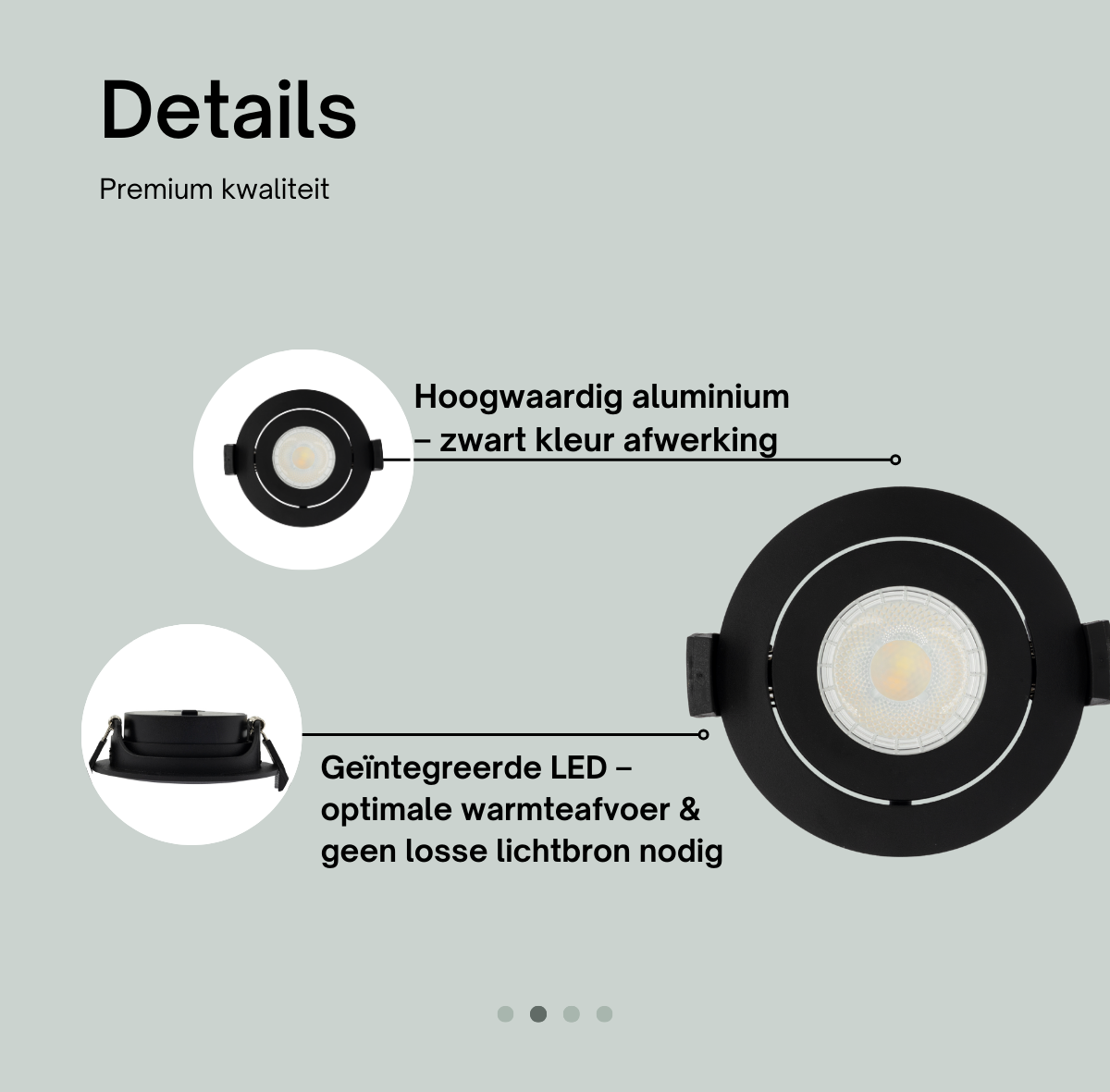 Inbouwspot LED zwart plafond – minimalistische verlichting voor luxe woning