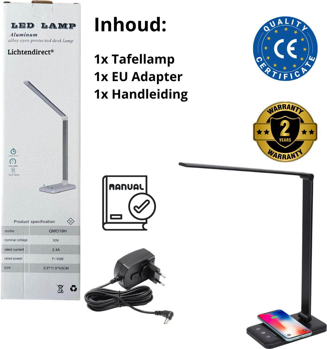 led-bureau lamp- oplaadbaar