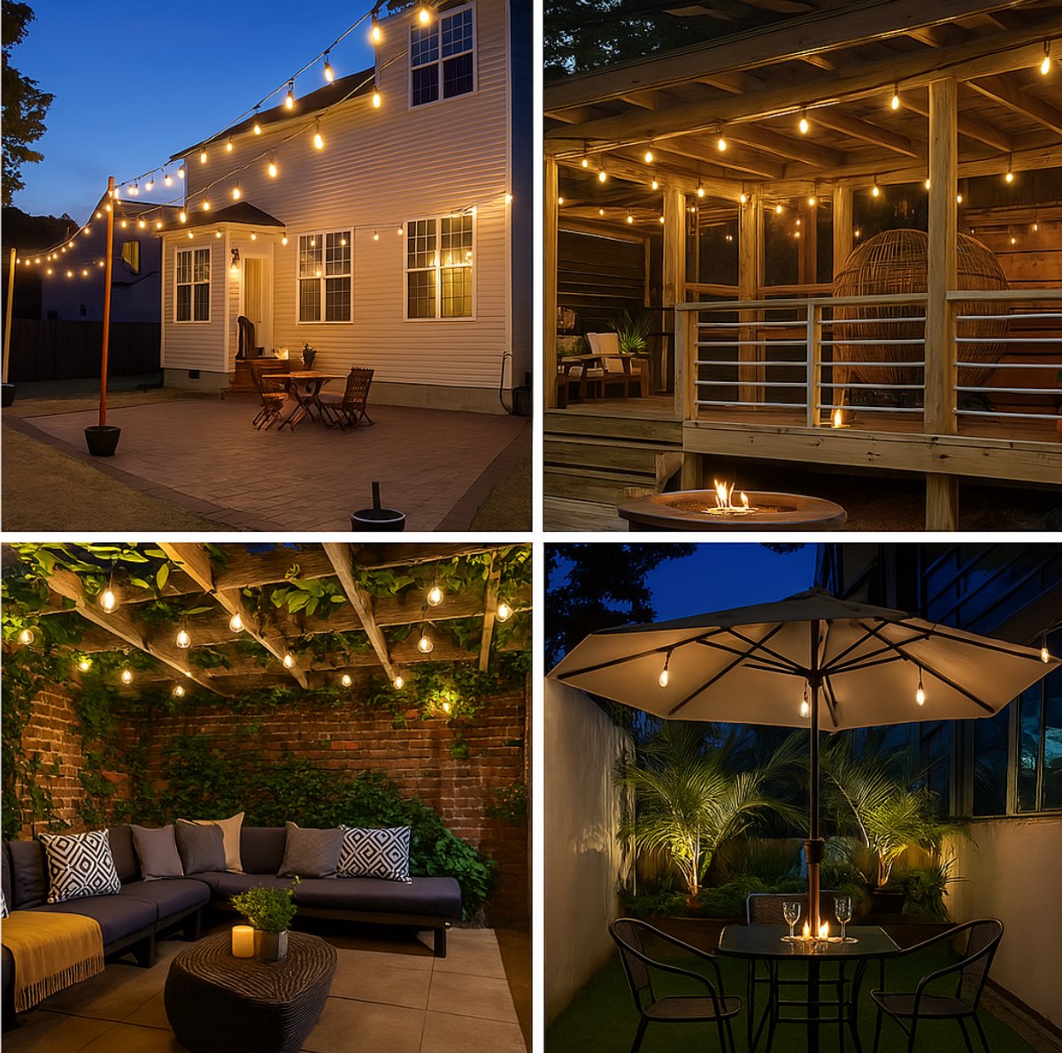 Warm witte LED feestverlichting 15 meter – ideaal voor tuin of terras