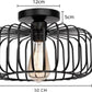 Industriële plafondlamp van metaal, veelzijdig te gebruiken als plafonnière of hanglamp.