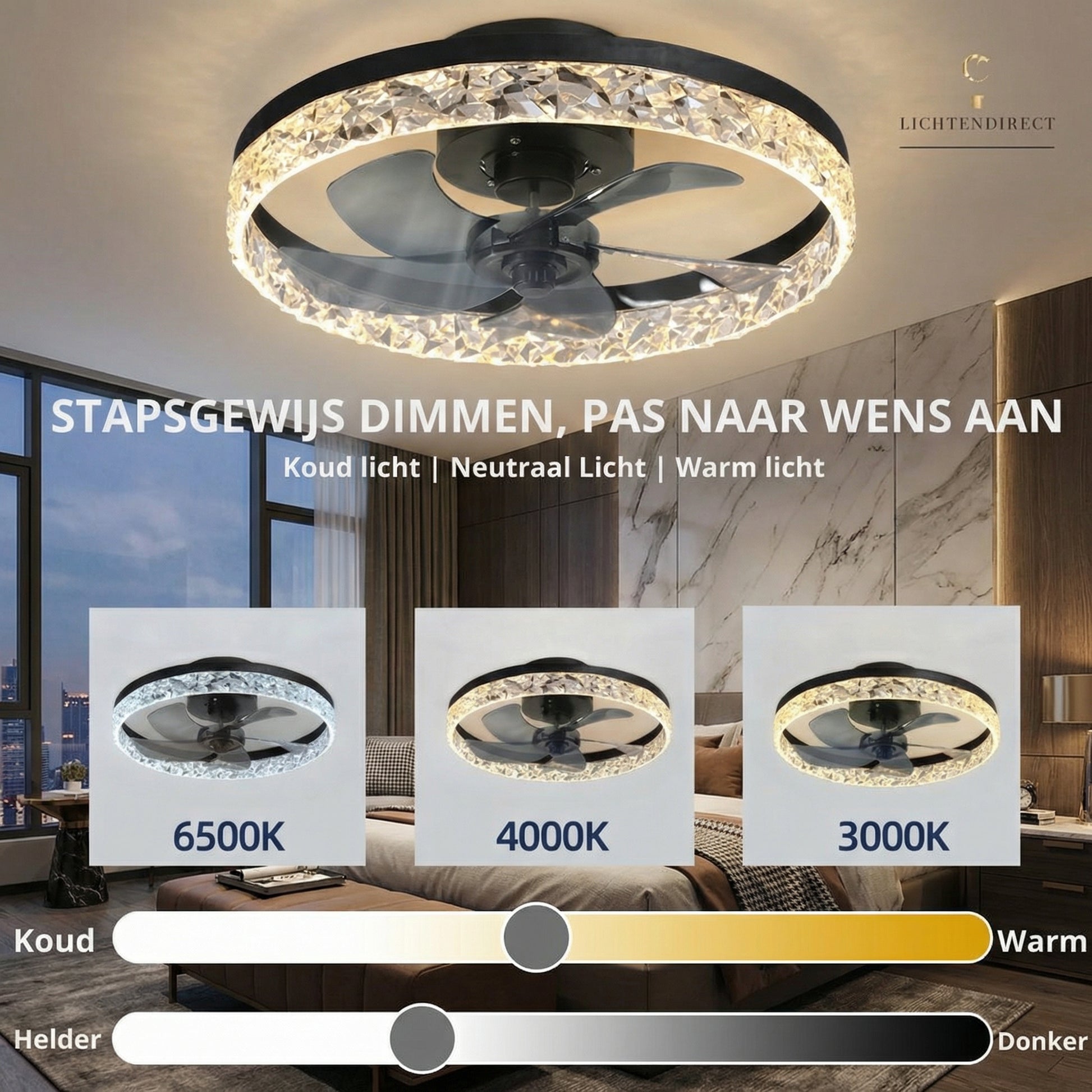 Led-ventilator -plafondlamp