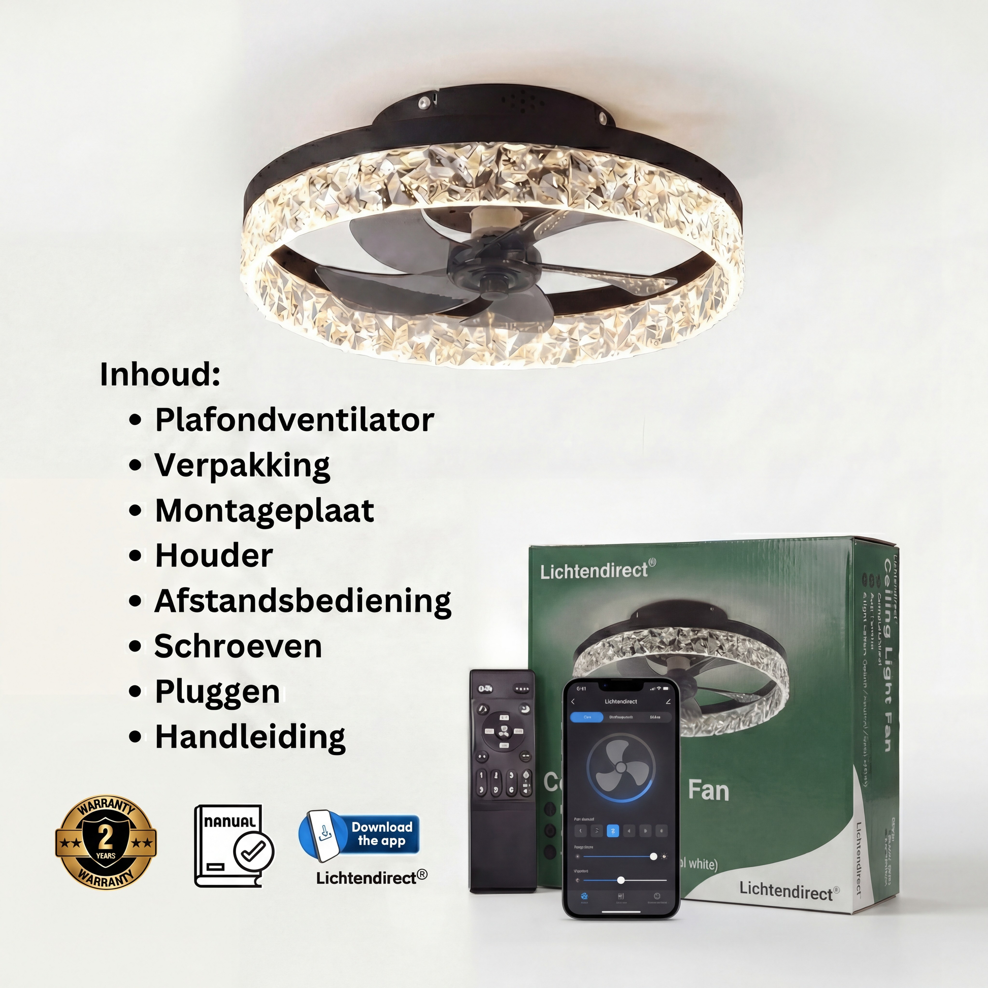 Plafondlampen met ventilator