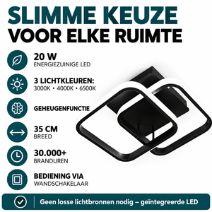 Zwarte LED plafondlamp van Lichtendirect met ronde behuizing van 35 cm