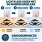 Zwarte LED plafonnière gemonteerd aan het plafond in een woonkamer