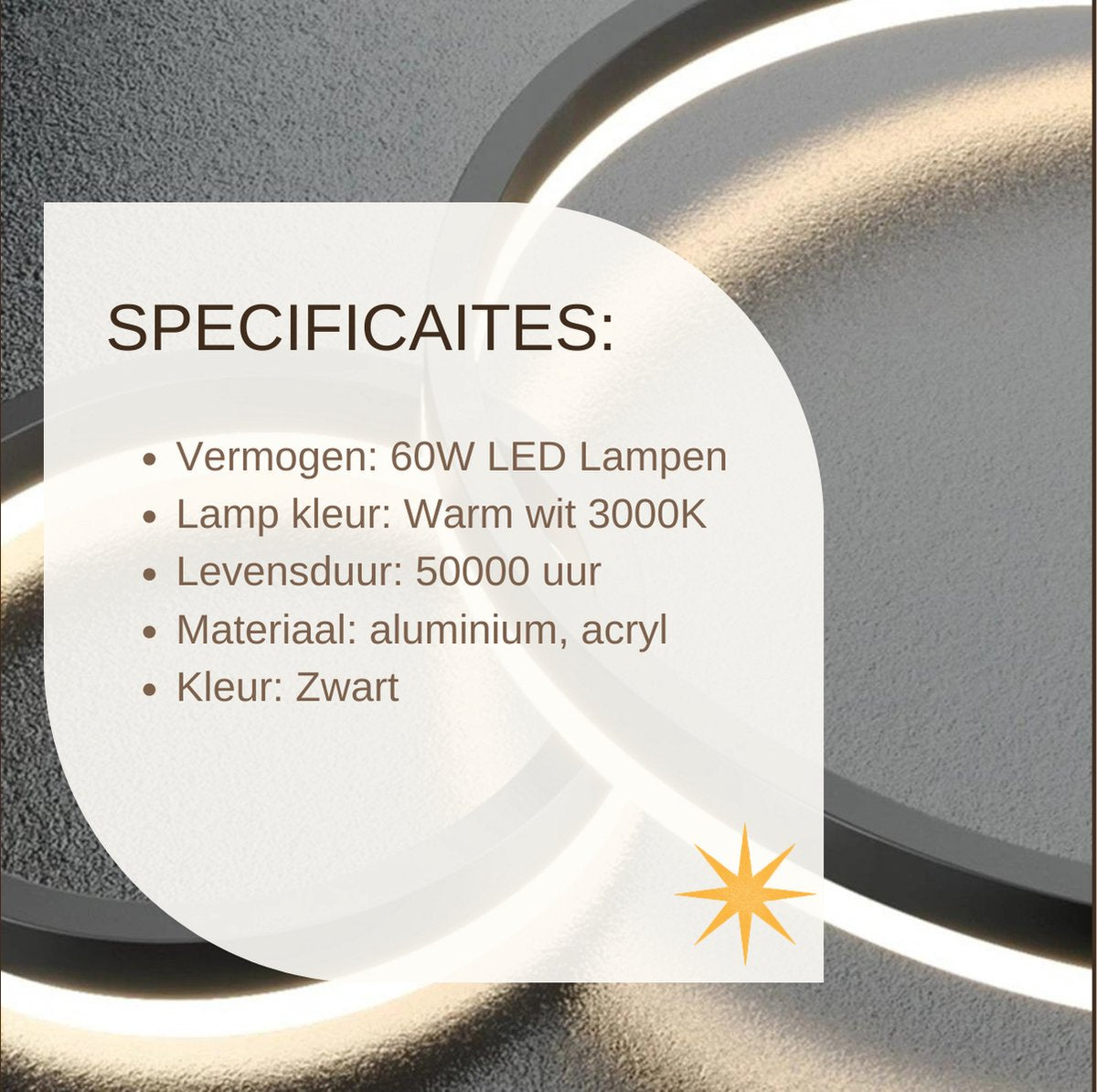 Energiezuinige LED plafondlamp, geschikt voor woonkamer, eetkamer en kantoorruimtes.