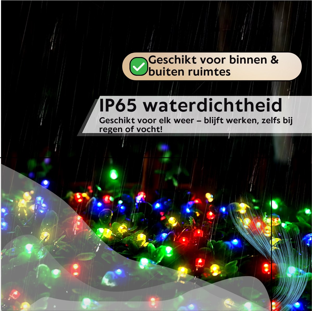 Decoratieve RGB LED lichtslinger voor tuinfeest en kerstverlichting op houten hek