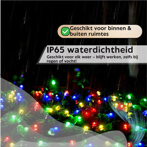 Decoratieve RGB LED lichtslinger voor tuinfeest en kerstverlichting op houten hek