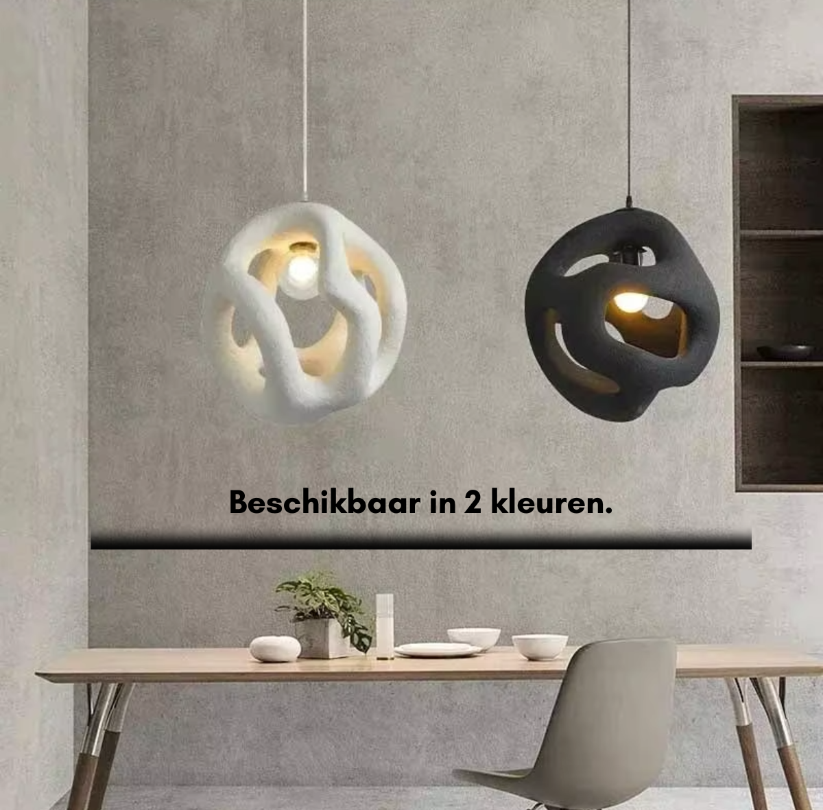 handgemaakte wabi sabi plafondlamp van polyresin met natuurlijke textuur